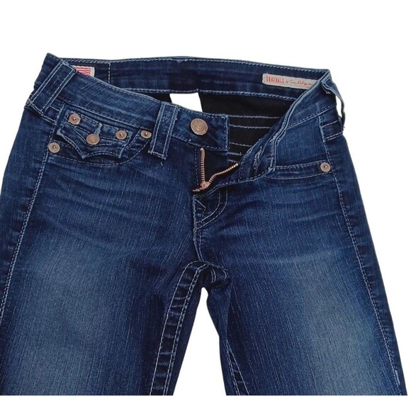 True Religion Serena Women's Skinny Flap Pockets Stretch Jeans Size 25 USA Made - Picture 5 of 16